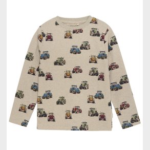 Minymo Bluse - Beige Melange m. Traktorer