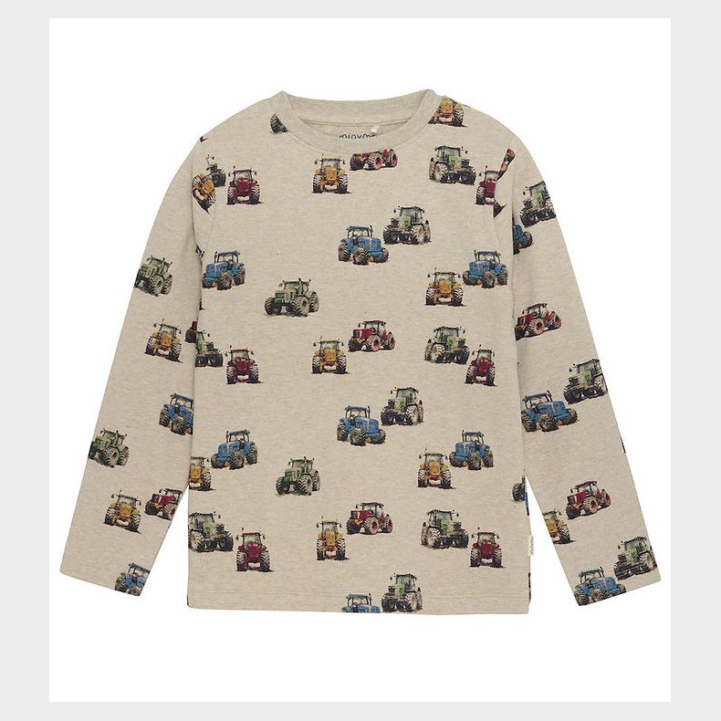 Minymo Bluse - Beige Melange m. Traktorer