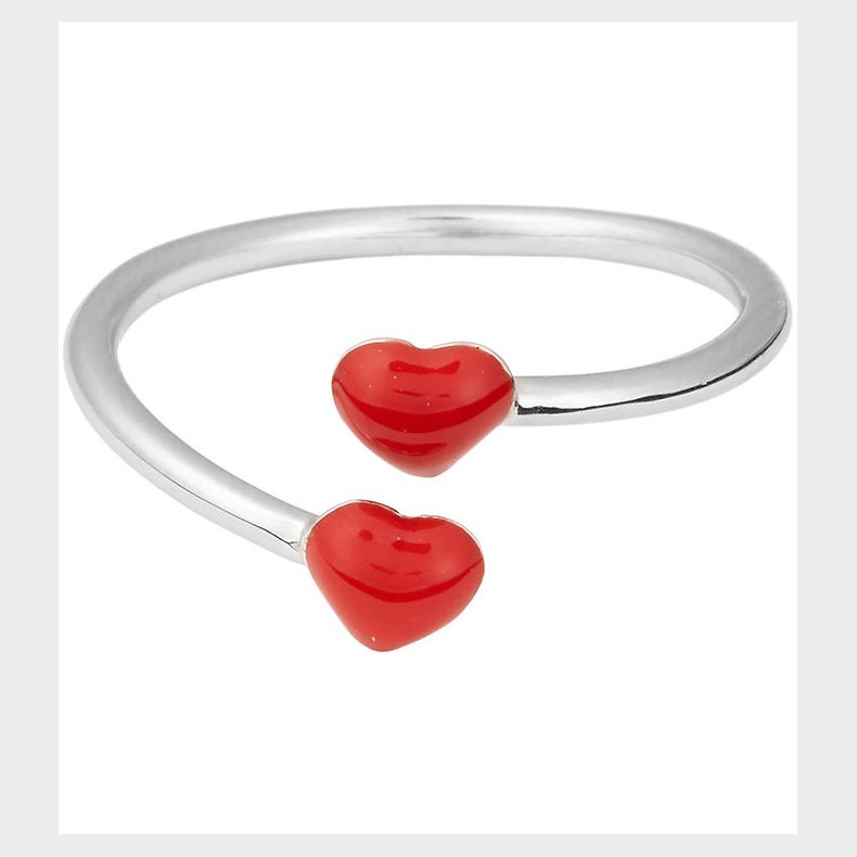 Design Letters Ring - Little Big Love - S�lv/R�d