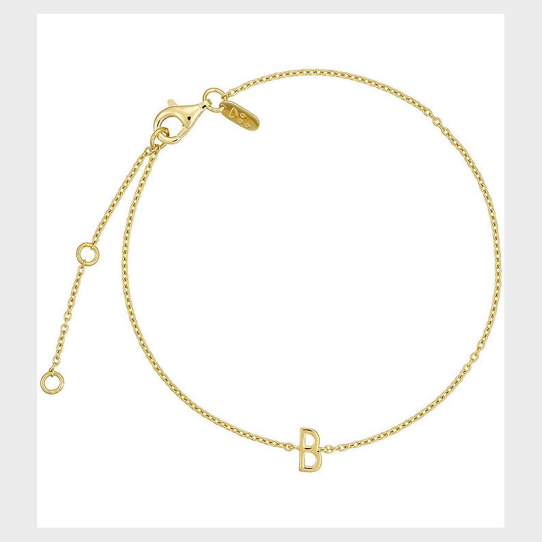 Design Letters Armbnd - B - 18K Guldbelagt