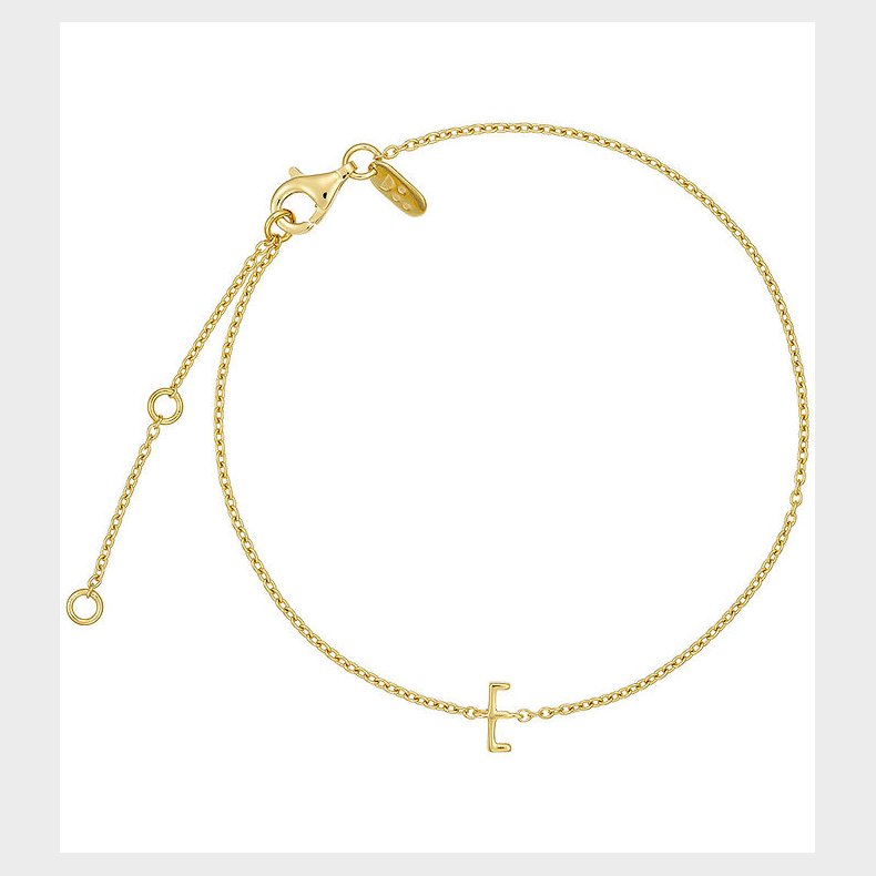 Design Letters Armbnd - E - 18K Guldbelagt