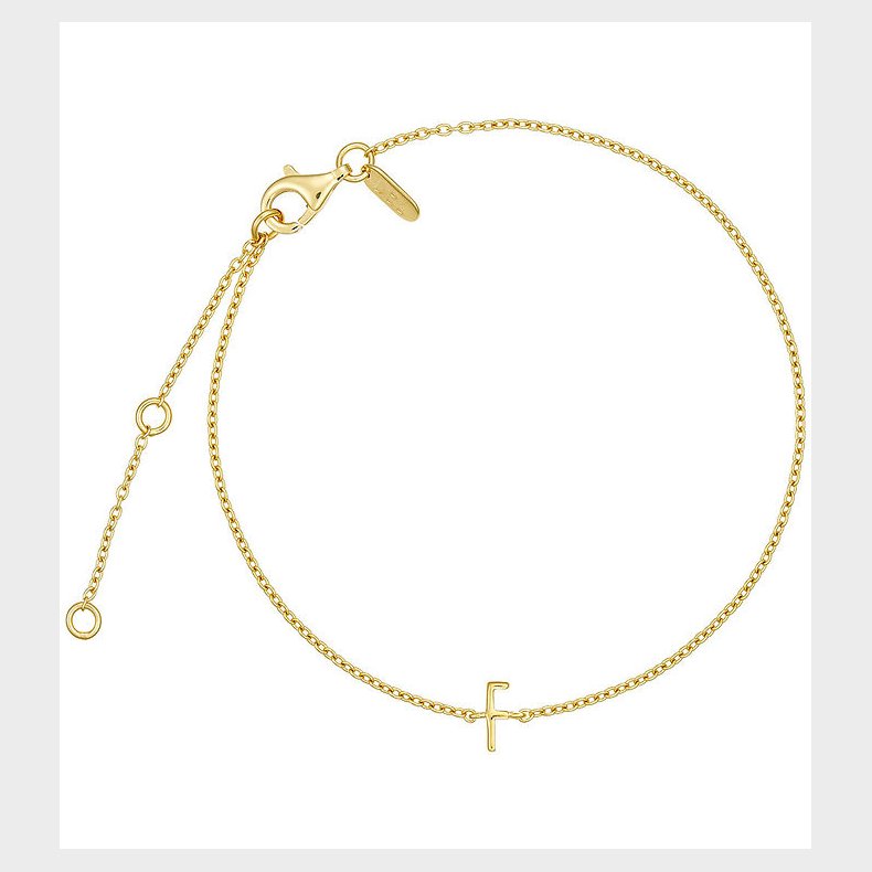 Design Letters Armbnd - F - 18K Guldbelagt