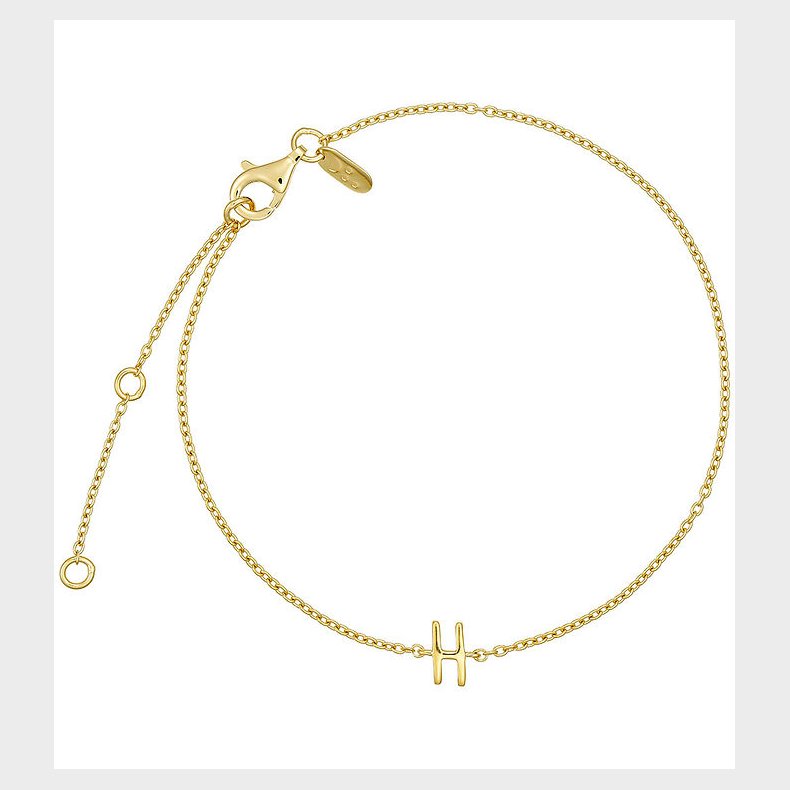 Design Letters Armbnd - H - 18K Guldbelagt