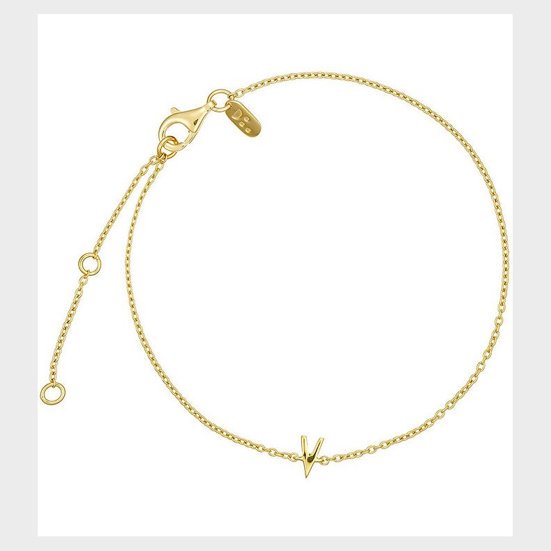Design Letters Armbnd - V - 18K Guldbelagt