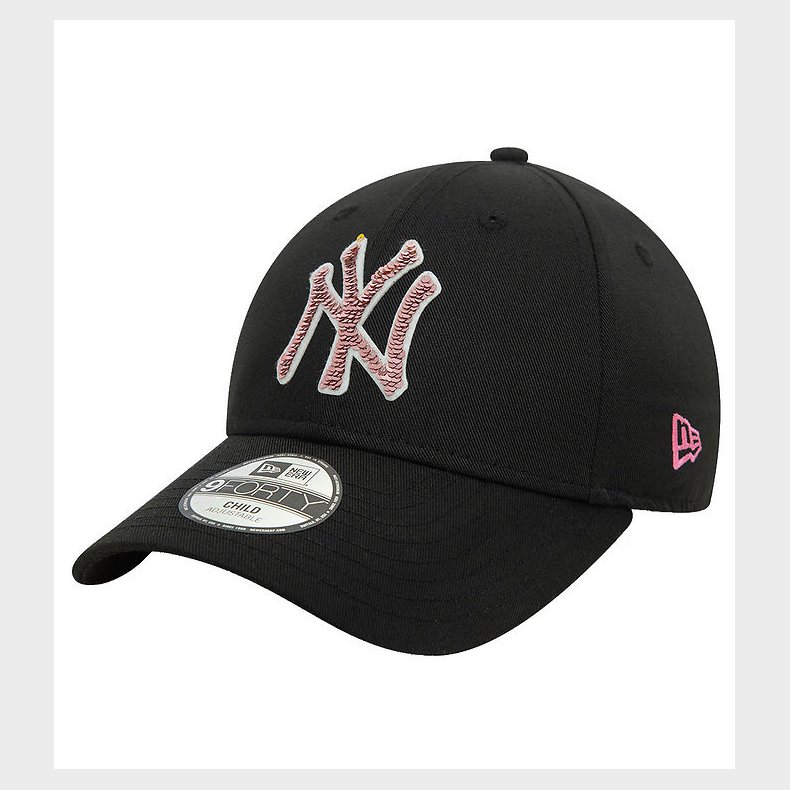 New Era Kasket - 9Forty - New York Yankees - Sort/Pink/Guld