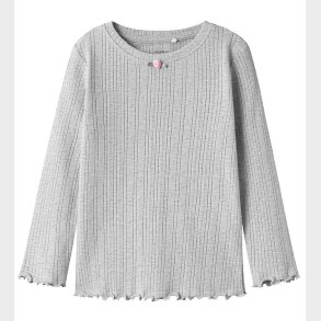 Name It Bluse - NmfSilke - Light Grey Melange