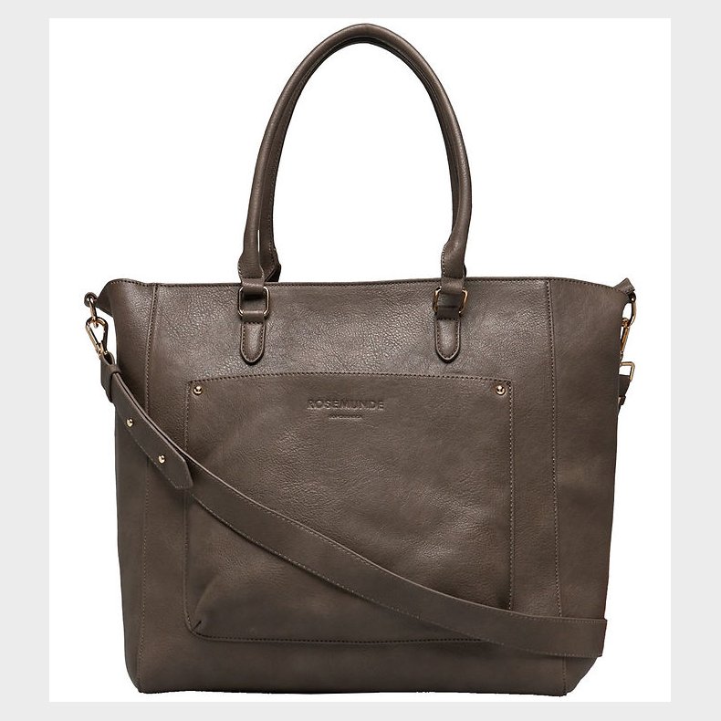 Rosmunde Shopper m. Clutch - 2 in 1 - Taupe Brown/Gold