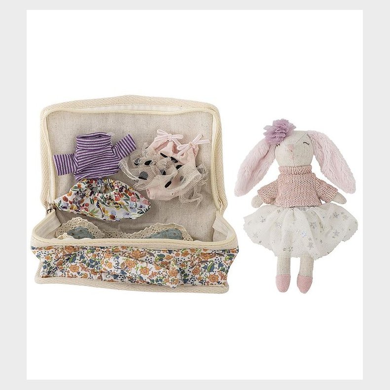 Bloomingville Stofdukke m. Opbevaringstaske - 15 cm - Milly - Cr