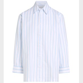 Calvin Klein Skjorte - Striped Oxford - White/Blue Stripe