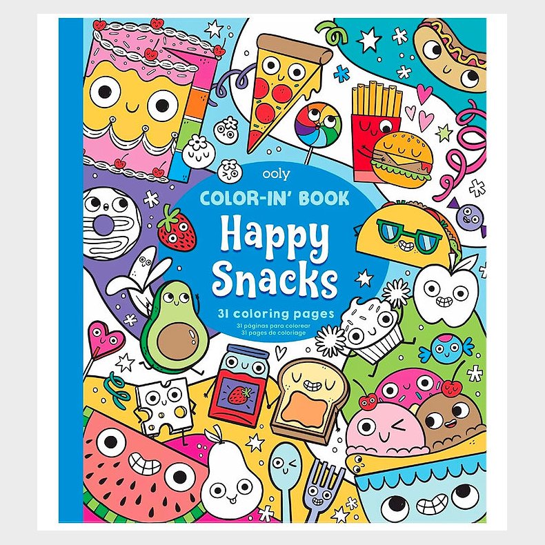 Ooly Malebog - Color-in' Book - Happy Snacks