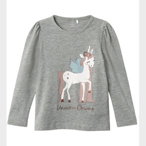 Name It Bluse - NmfOlisa - Grey Malange