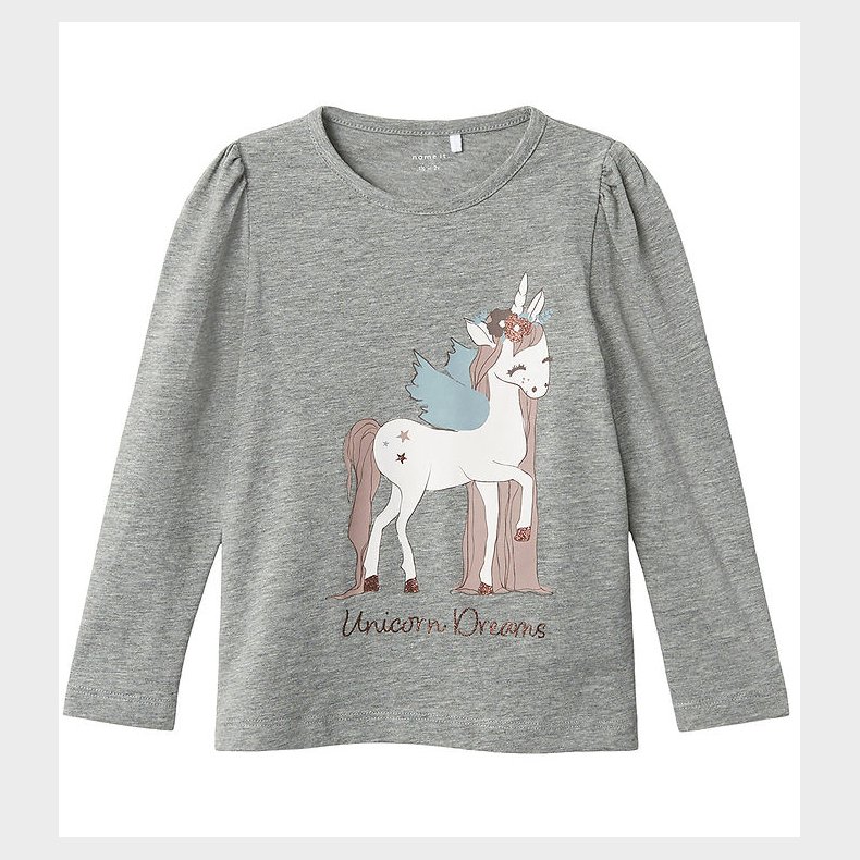 Name It Bluse - NmfOlisa - Grey Malange