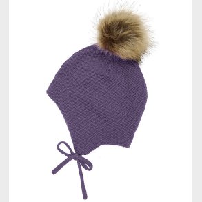 Minymo Hue - Uld/Bomuld - Purple Sage m. Imiteret Pels