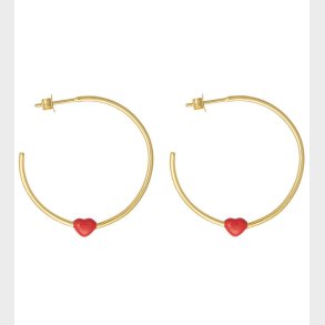 Design Letters reringe - Little Big Love Hoops - Guld/Rd