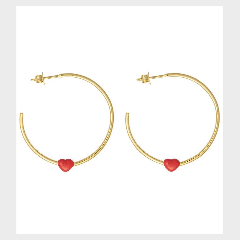 Design Letters reringe - Little Big Love Hoops - Guld/Rd