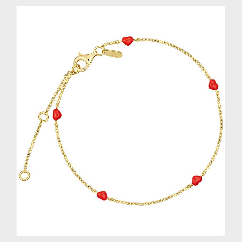 Design Letters Armbnd - Little Big Love - Guld/Rd