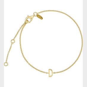 Design Letters Armbnd - D - 18K Guldbelagt