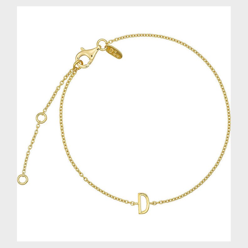 Design Letters Armbnd - D - 18K Guldbelagt