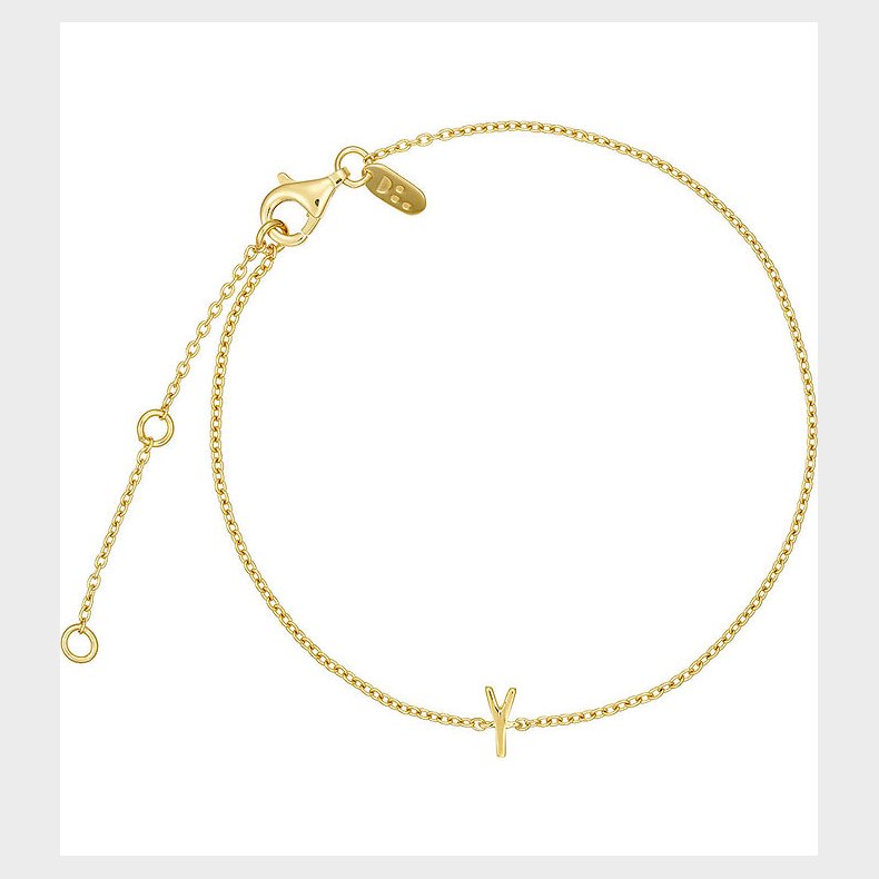 Design Letters Armbnd - Y - 18K Guldbelagt