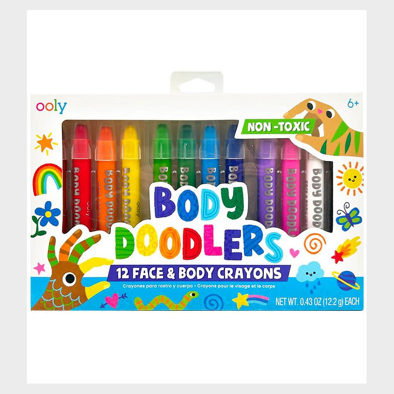 Ooly Farver til Kroppen - 12 stk - Face & Body Crayons
