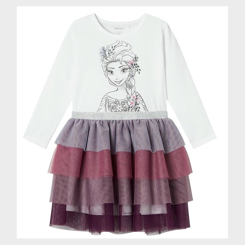 Name It Kjole - NmfOkanna - Disney Frost - Bright White m. Print