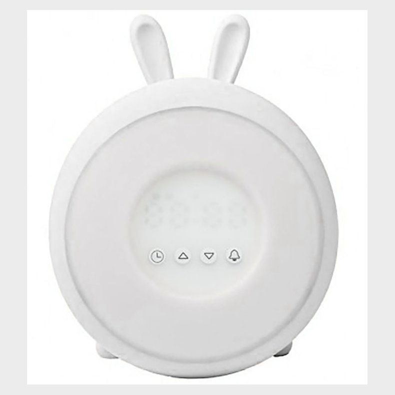 Rabbit & Friends V�kkeur m. Lys - Wake Up - 20x15x6 cm - Hvid