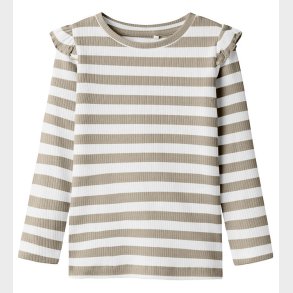 Name It Bluse - Rib - NmfTaia - Pure Cashmere/Cloud Dancer