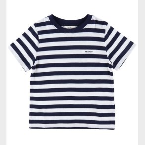 GANT T-Shirt - Striped Shield - Evening Blue