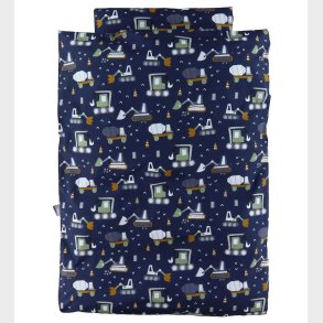 Nrgaard Madsens Sengetj - Baby - Navy m. Arbejdsmaskiner