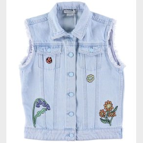Stella McCartney Kids Denimvest - Lysebl m. Broderi