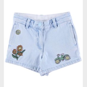Stella McCartney Kids Denimshorts - Lysebl m. Broderier