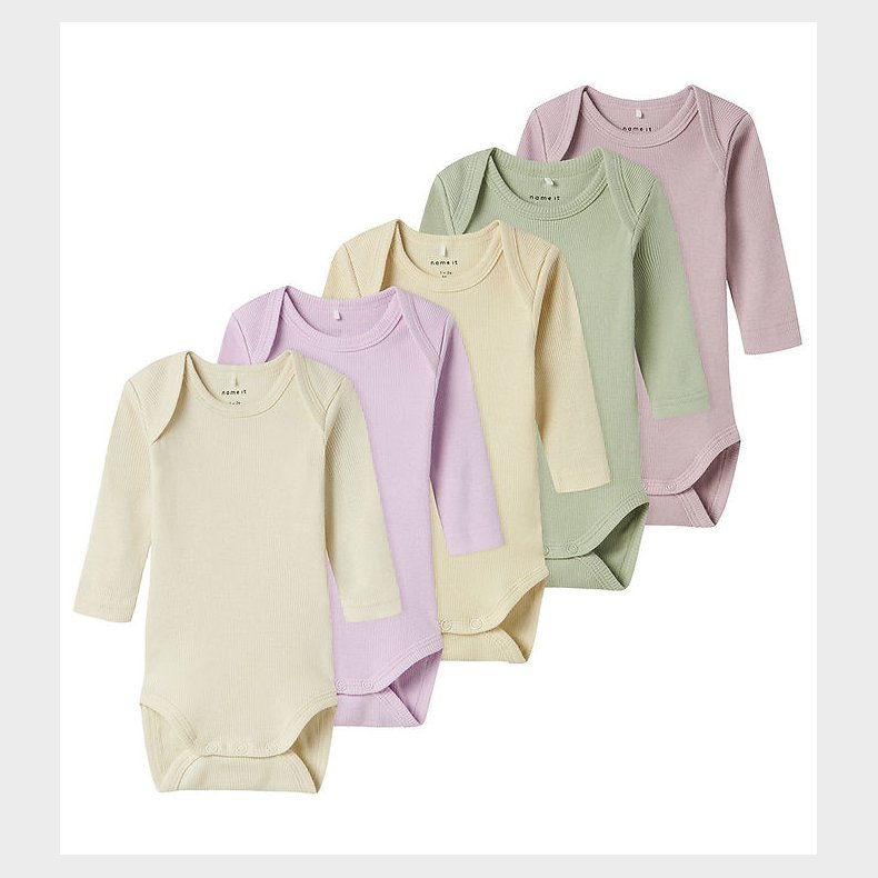 Name It Body l/ - Rib - Noos - NbnBody - 5-pak - Winsome Orchid