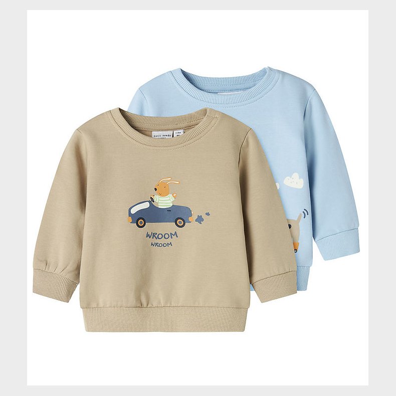 Name It Sweatshirt - NbfVonne - 2-pak - Cerulean/Dog On Wheels