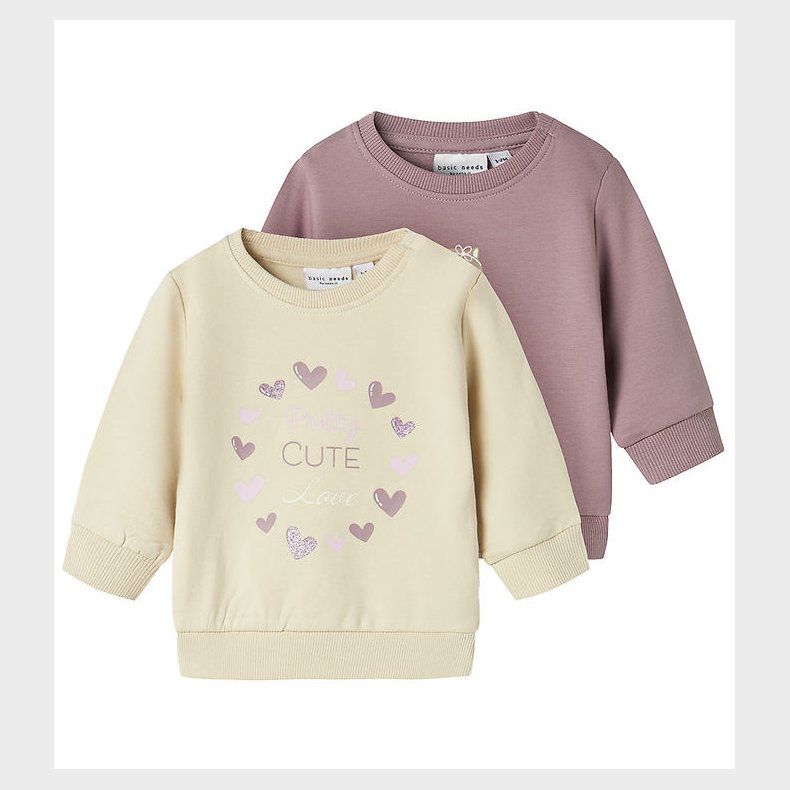 Name It Sweatshirt - NbfVrilllie - 2-pak - Elderberry/Cat Baller