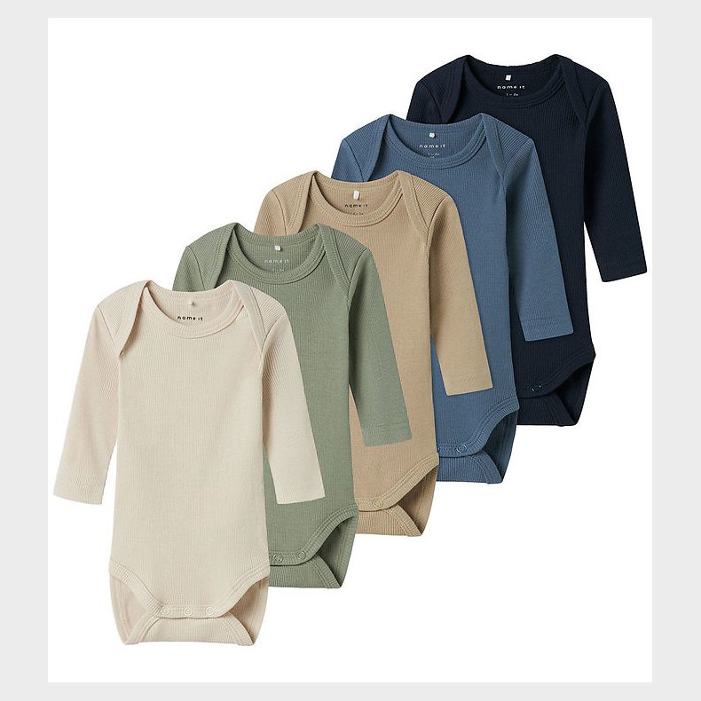Name It Bodyer l/ - Rib - Noos - NbnBody - 5-pak - China Blue