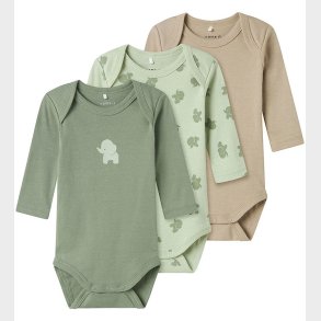 Name It Bodyer l/ - Noos - NbmBody - 3-pak - Sea Foam Elephant