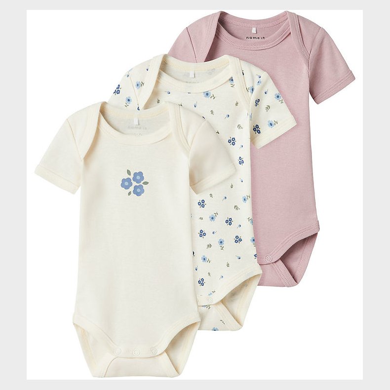 Name It Bodyer k/ - Noos - NbfBody - 3-pak - Jet Stream Flower