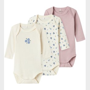 Name It Bodyer l/ - Noos - NbfBody - 3-pak - Jet Stream Flower