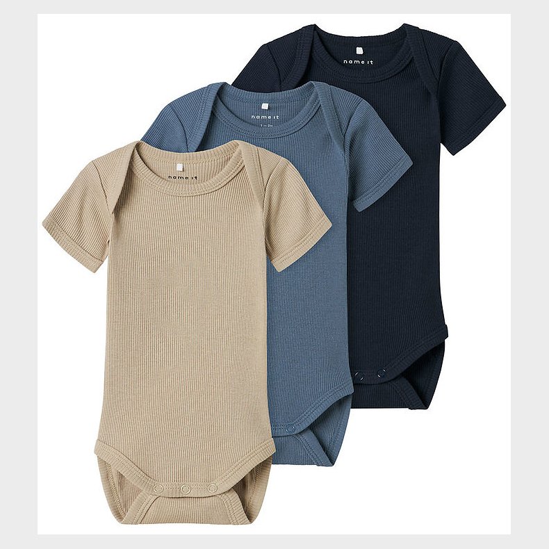 Name It Bodyer k/� - Rib - Noos - NbnBody - 3-pak - China Blue