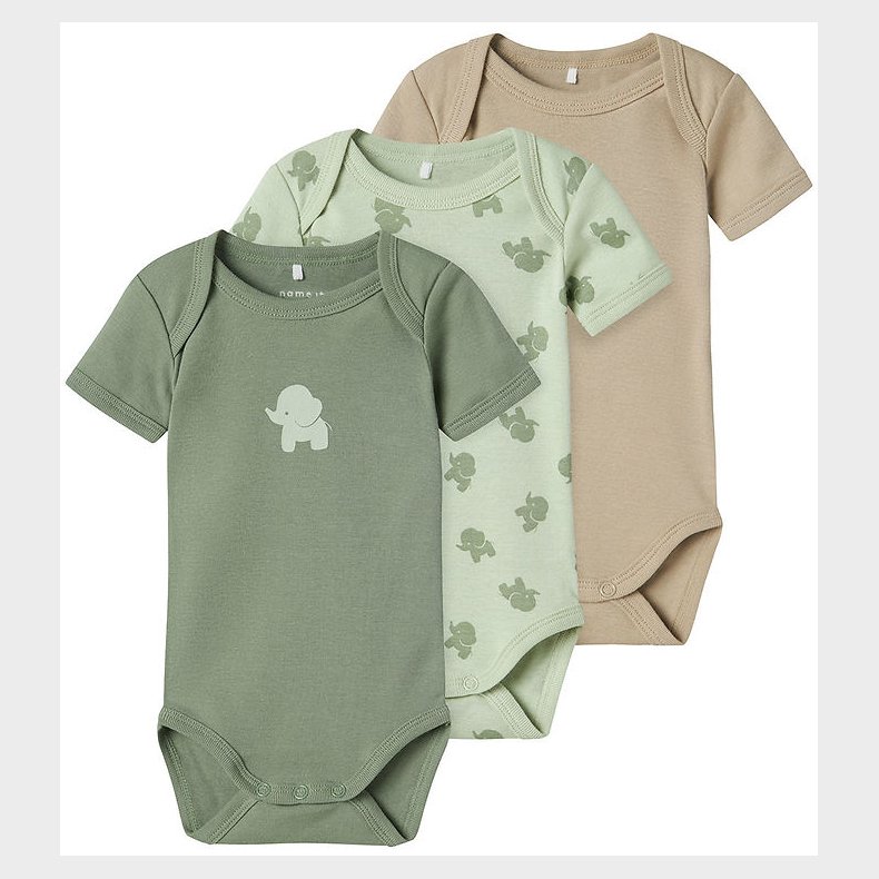 Name It Bodyer k/ - Noos - NbmBody - 3-pak - Sea Foam Elephant