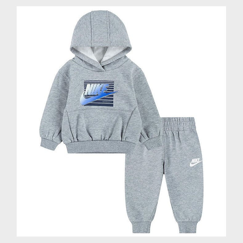 Nike Sweatst - Mrkegrmeleret m. Bl
