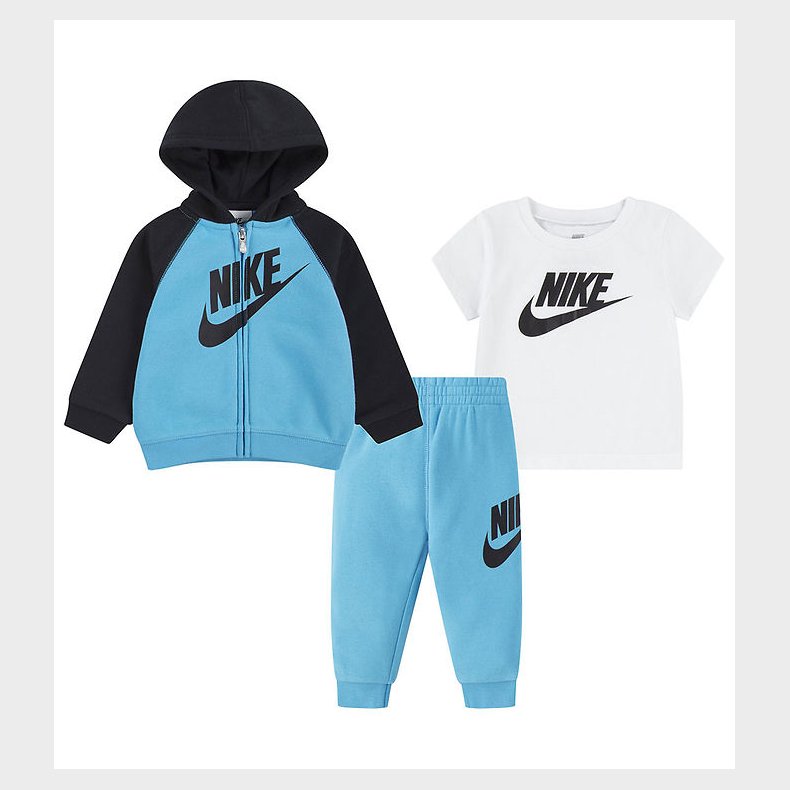 Nike Sweatst m. T-shirt - Baltic Blue/Sort