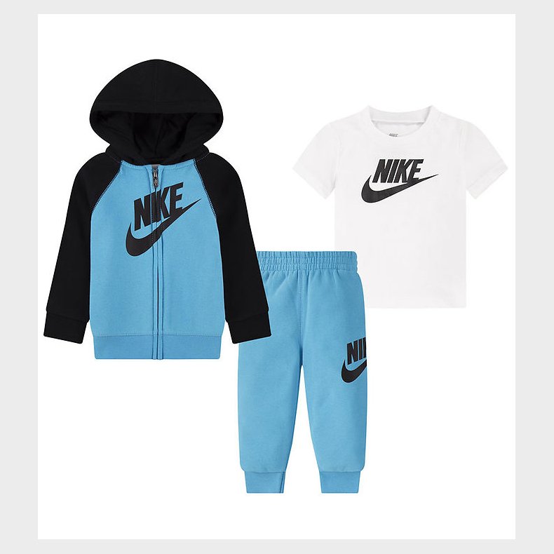 Nike Sweatst m. T-shirt - Baltic Blue/Sort