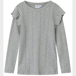 Name It Bluse - Noos - NmfJulia - Grey Melange m. Hulmnster