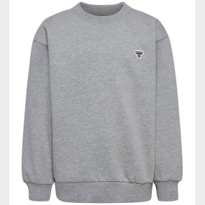 Hummel Sweatshirt - hmlJR Loose Crewneck - Grey Melange m. Logo