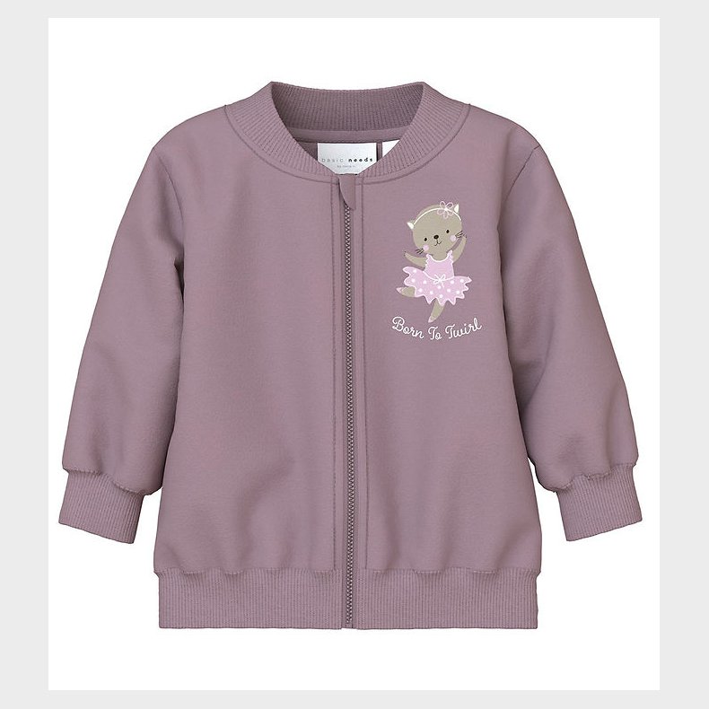 Name It Cardigan - NbfVrillie - Elderberry/Cat Ballerina