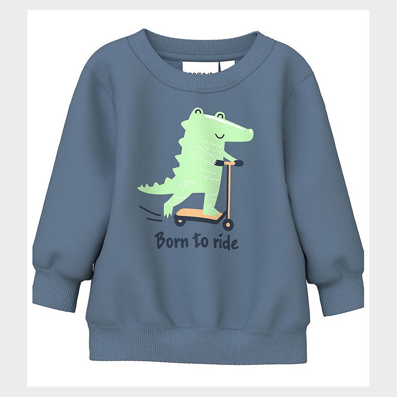 Name It Sweatshirt - NbmVonne - China Blue/Born to ride