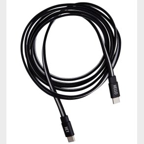 Design Letters Lightning Ladekabel - 2 m - Sort/Hvid