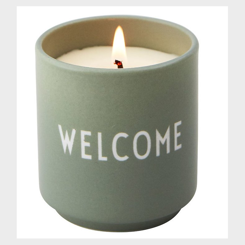 Design Letters Duftlys - Fresh Flowers & Citrus - Grn m. Welcom