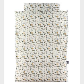 Nrgaard Madsens Sengetj - Voksen - Hvid m. Arbejdsmaskiner